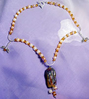 pearls & dragonflies necklace